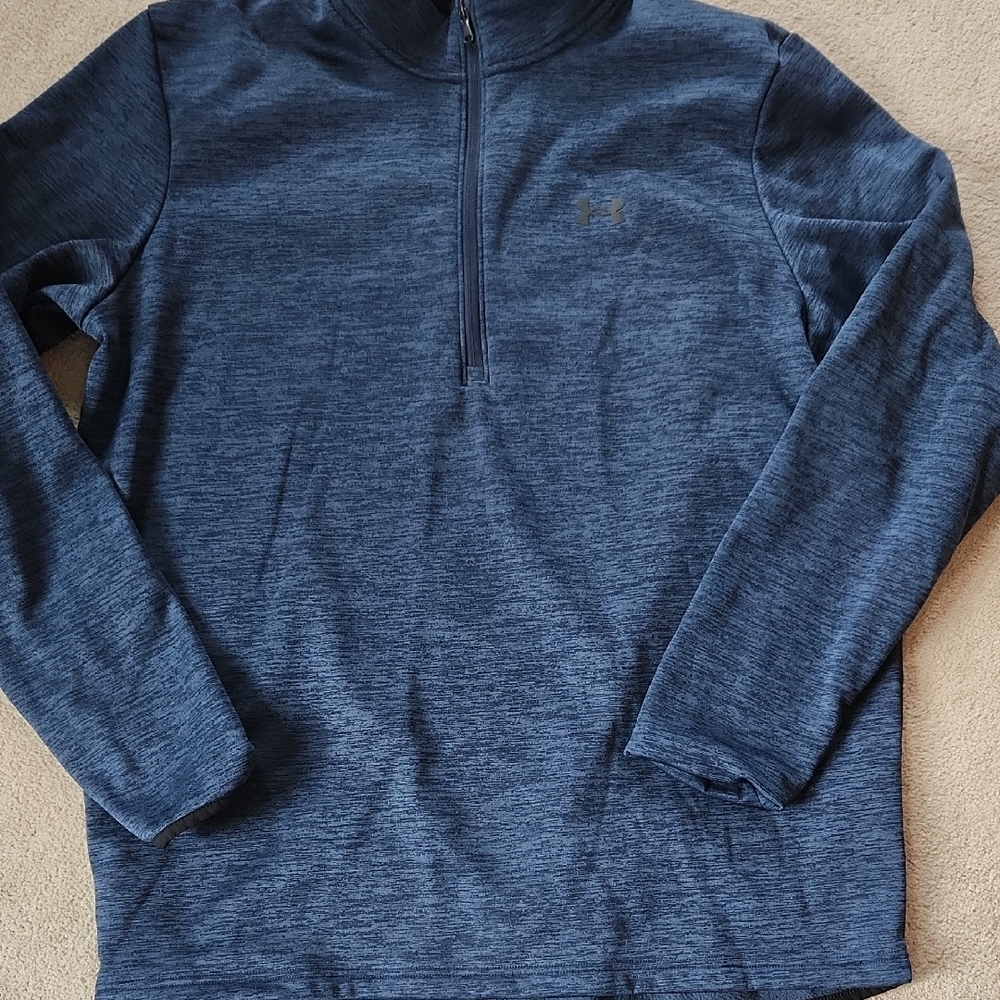 Blue Under Armour Men's Quarter Zip Fleece inside Pullover Long Sleeve - XLT